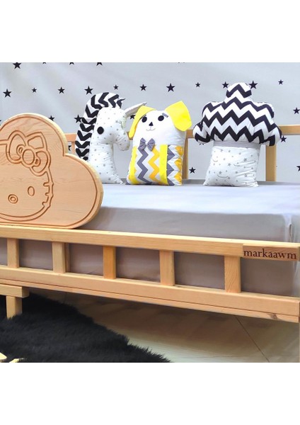 Kitty Montessori Yatak Çocuk Karyola Doğal Ahşap Yatak fırsatları