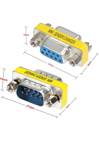 RS232 Dişi Erkek Changer Çevirici Db9 9 Pin Erkek Dişi Çevirici modelleri