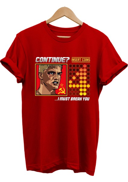 Rocky Ivan Drago Baskılı %100 Pamuk Oversize T-Shirt
