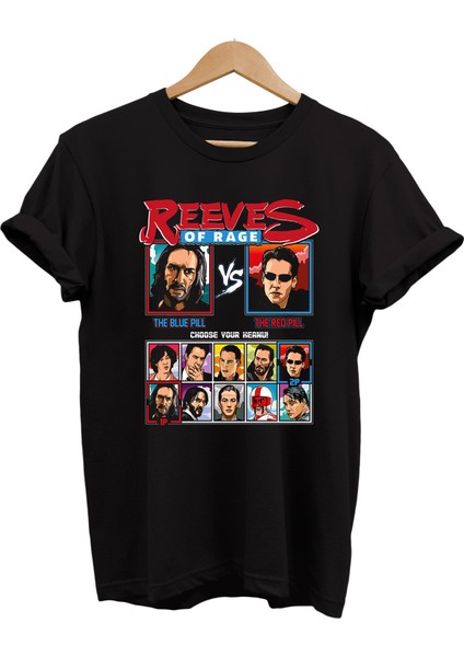 Keanu Reeves Film Karakterleri Baskılı %100 Pamuk Oversize T-Shirt