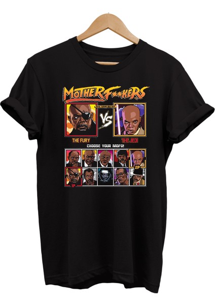 Samuel L. Jackson Film Karakterleri Baskılı %100 Pamuk Oversize T-Shirt