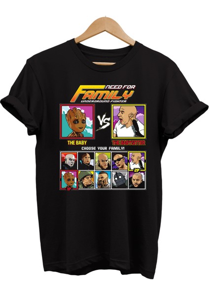 Vin Diesel Film Karakterleri Baskılı %100 Pamuk Oversize T-Shirt