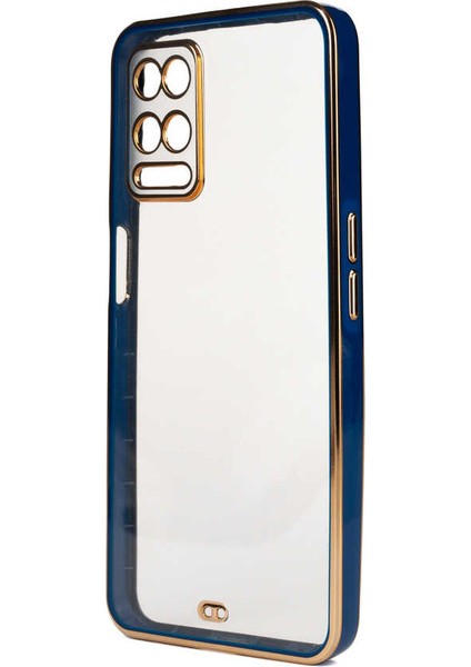 Oppo A54 4g Kılıf Köşeli Gold Şeffaf Kapak