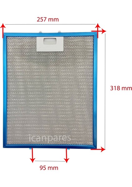 Indesit Uyumlu H361IXAQ Davlumbaz Aspiratör Metal Yağ Filtre fiyatları