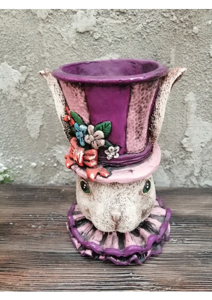 Tavşanlı Saksı Polyester Ürün Biblo