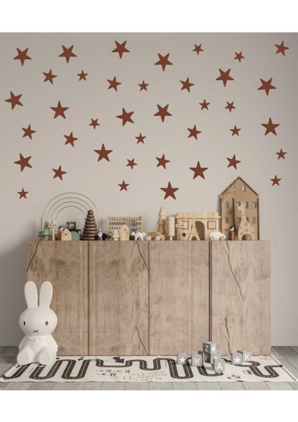 Kahverengi Yıldız Duvar Çocuk Odası Sticker Dekorasyon 3-4-5 cm 130 Adet fiyatları
