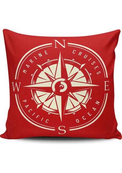 Denizci Desenli Dekoratif Dijital Baskılı Yastık Kırlent Kılıfı