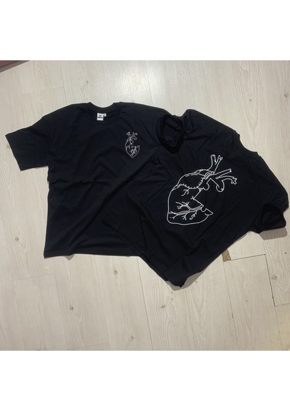 Unisex Ön Arka Baskılı Oversize T-Shirt %100 Pamuk