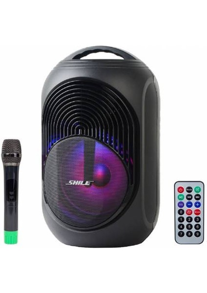 SL-2018A El Mikrofonlu-2 Mik Giriş-2 Gitar Girişli-Kumandalı Usb/sd/bt/fm Işıklı Taşınabilir Ş