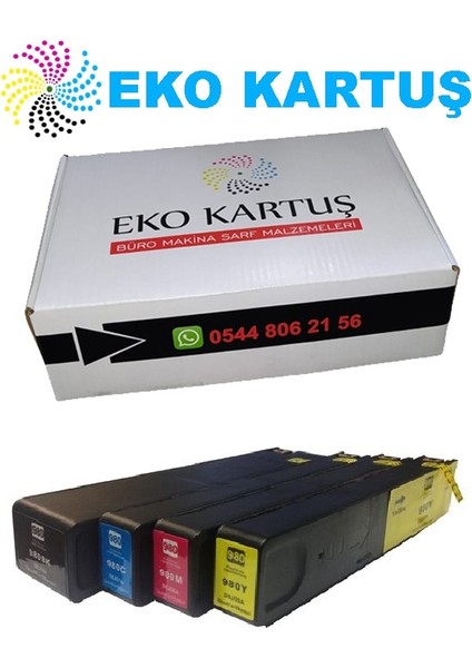 Hp C2S12A Yazıcı Kodu, 4 Renk 980XL Muadil Kartuş fiyatları