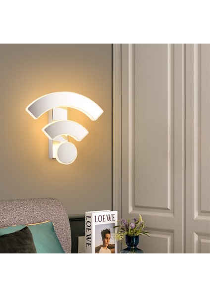 26 cm Wifi Akrilik Duvar Lambası, 220VLED11W Modern Akrilik Koridor Lambası Yatak Odası Başucu Lambası, Sıcak Işık (Yurt Dışından)