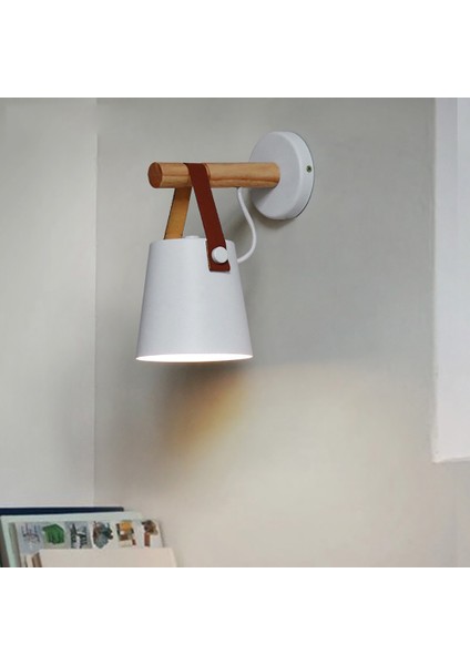 13 cm Kemer Duvar Lambası, 220VLED Basit Modern Katı Ahşap Duvar Lambası, Yaratıcı Yatak Odası Koridor Başucu Duvar Lambası, Beyaz (Yurt Dışından) fırsatları