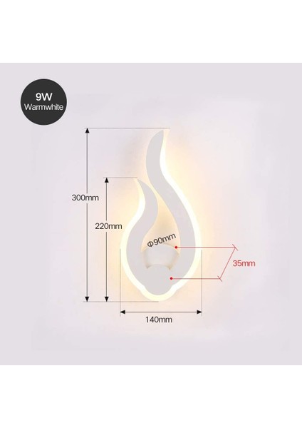 9 W LED Modern Duvar Lambaları 3000-3500 K Sıcak Beyaz Kapalı Alev Gece Işık Duvar Işıkları Yatak Odası Oturma Odası Koridor Sanat Dekorasyon (Sıcak Beyaz) (Yurt Dışından) fiyatları