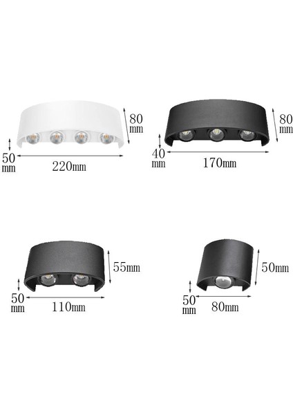 6 W LED Duvar Lambası Su Geçirmez Duvar Aplikleri Kapalı Merdiven Başucu Işık Açık Bahçe Sokak Lambası | Duvar Lambaları (Sıcak Beyaz) (Yurt Dışından)