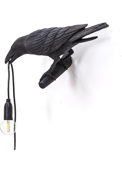 Seletti Kuş Duvar Lambası Italyan Modern Reçine Beyaz Siyah Işık Yatak Odası Bedsideving Oda Dekorasyon Için LED Işık Fikstür (Duvar Beyaz Sol) (Yurt Dışından) fiyatları
