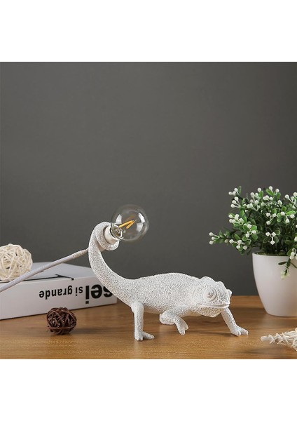 Nordic Seletti Kertenkele Gece Lambası Modern Sevimli LED Reçine Hayvan Bukalemun Masa Lambası Yatak Odası Oturma Odası Ev Deco Işık Fikstür (Masa Lambası Stili C) (Yurt Dışından) modelleri
