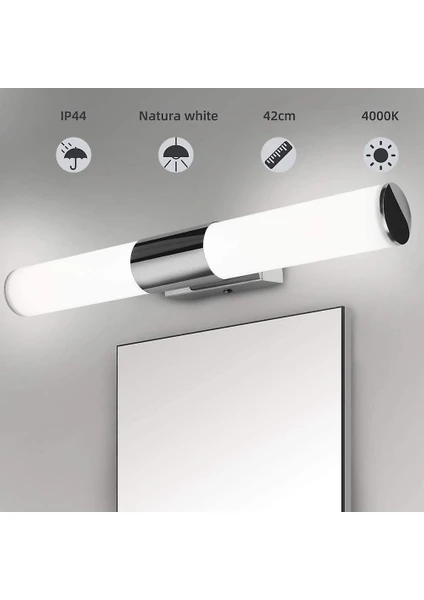 16W LED Banyo Ayna Lambası 40Cm - Gümüş (Yurt Dışından)