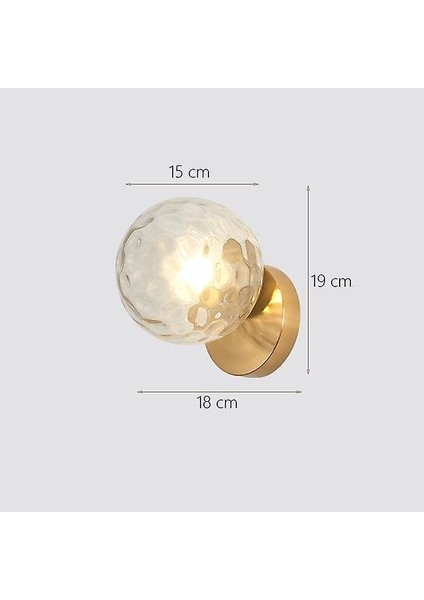 Nordic LED Duvar Ay Lambası Demir Modern Dekoratif Merdiven LED Işık Ev Başucu Yuvarlak Cam Duvar Işıkları Ahşap Aplike Murale E27 (F) (Yurt Dışından)
