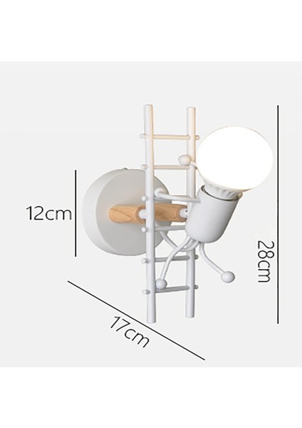 Humanoid Yaratıcı Duvar Işık Kapalı Duvar Lambası Modern Duvar Aplik Işık Sanat Dekor Iron E27 Baz Odası Çocuk Odası Mutfak (E1) (Yurt Dışından)
