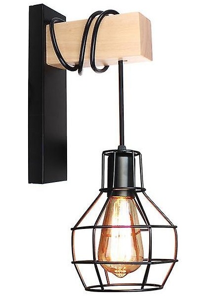 Retro Vintage Duvar Işık Endüstriyel Duvar Lambası Gölge Fikstürü Demir Çatı Kafe Bar Ayarlanabilir Aplik Işıkları Wandlamp Dekorasyon LED (A) (Yurt Dışından)