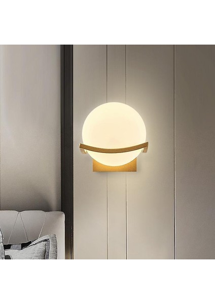 Modern Minimalist LED Duvar Aplik Yatak Odası Başucu Koridor Yaratıcı Vanity Işık Gölge Lüks Oturma Odası Duvar Lambası Dekor (D Golden) (Yurt Dışından)