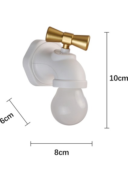 Yaratıcı Musluk Gece Lambası, 2.5 W USB Şarj Edilebilir Başucu Lambası, Koridor Giriş Merdivenleri Için LED Duvar Lambası, Beyaz (Yurt Dışından) fırsatları