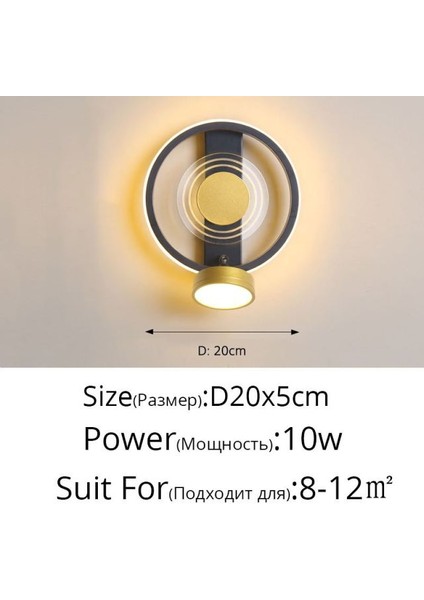 10 W Yuvarlak Duvar Lambası Aplik (Yurt Dışından)