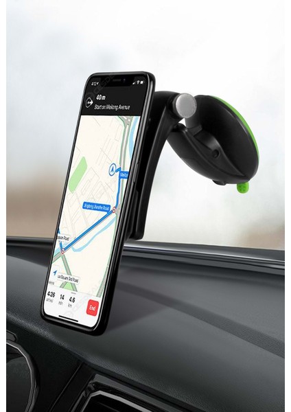 TT17 Araç Içi Oynar Başlıklı Mıknatıslı Vantuslu Telefon Tutucu