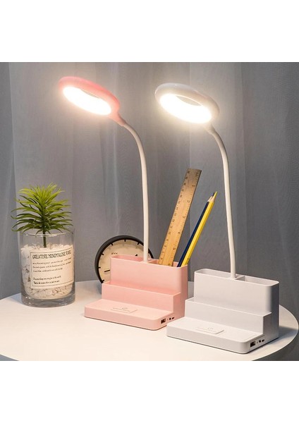 Yaratıcı 3 In1 LED Kalem Tutucu Masa Işık USB Şarj Öğrenci Okuma Kitap Lambası Dokunmatik Yatak Odası Başucu Göz Koruma Masa Lambaları | Masa Lambaları (Yurt Dışından)