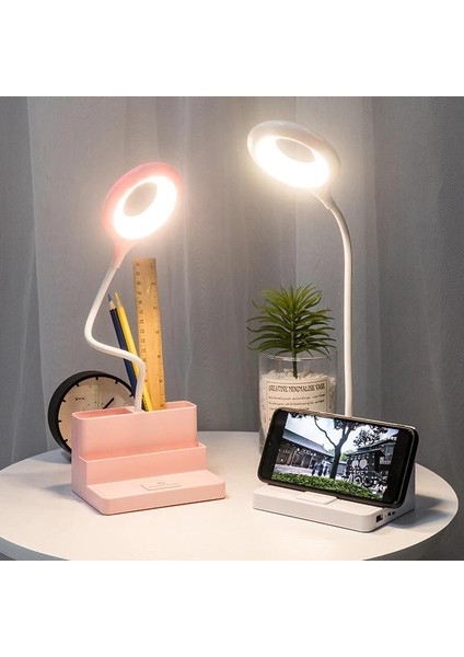 Yaratıcı 3 In1 LED Kalem Tutucu Masa Işık USB Şarj Öğrenci Okuma Kitap Lambası Dokunmatik Yatak Odası Başucu Göz Koruma Masa Lambaları | Masa Lambaları (Yurt Dışından)