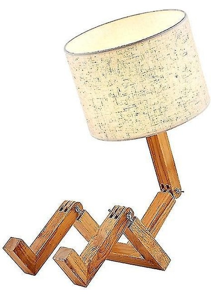 Lambalar Ahşap Robot Şekli Katlanır Masa Lambası (Yurt Dışından)