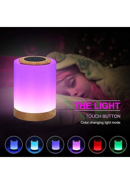 Lambalar Başucu Lambası Bluetooth Hoparlör Dokunmatik Sensör Lambası Rgb Dim Kartı Gece Lambası Sıcak (Yurt Dışından)