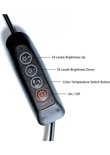 LED Uzun Kol Klip Masa Lambası YG814 Weluot, 10W, Üç Seviye Renk Sıcaklığı, Siyah (Siyah) (Yurt Dışından)