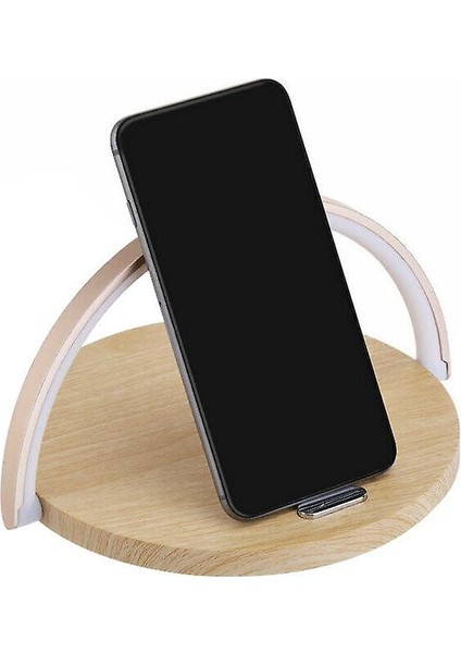 LED Masa Lambası Okuma Işıkları Masa Başucu Işık Hızlı Kablosuz Şarj Cihazı (Kırmızı) (Yurt Dışından)