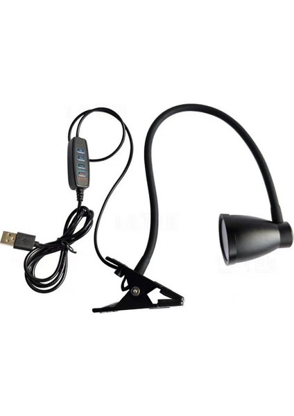 LED Klip Masa Lambası HL-TJ8010A-7 Weluot, 3 Dişliler Karartma, 8.5 cm (Siyah) (Yurt Dışından)