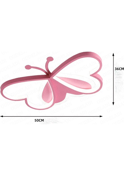 50 cm Tavan Lambası 36 W Nordic Çocuk Odası Yatak Odası Işık LED Tavan Işık Stepless Karartma Pembe Karikatür Kelebek Yatak Odası Işık AC85- 265 V Tavan Işıkları (Yurt Dışından)