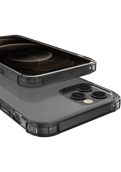Buff Blogy Apple iPhone 12 Pro Max 6.7 Inç Crystal Fit Smoke Black Kılıf