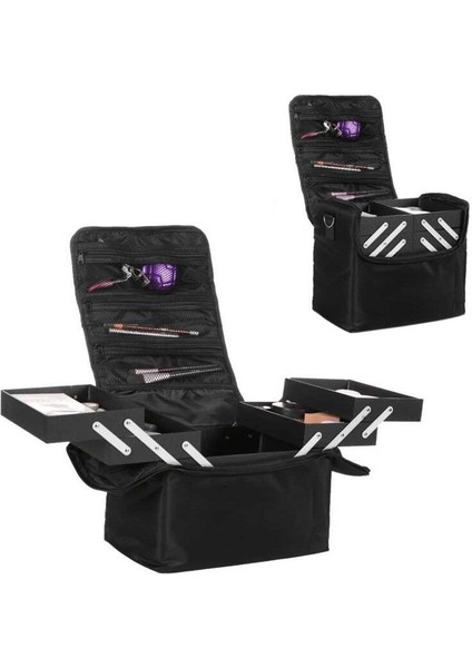 Büyük Kapasiteli Kadınlar Kozmetik Saklama Kutusu Seyahat Taşınabilir Katlanabilir Organizatör (Yurt Dışından) fırsatları