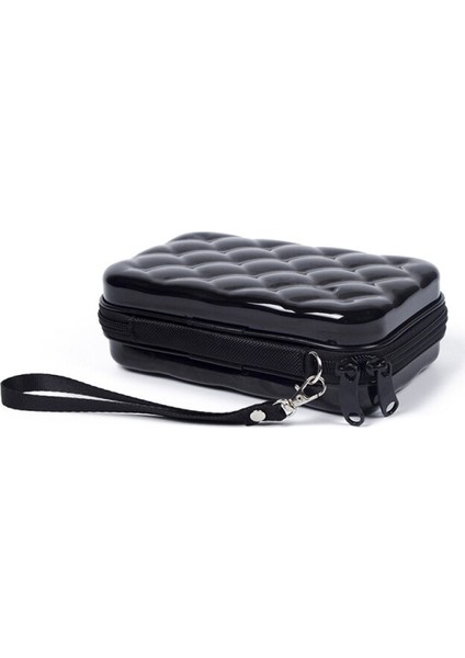 Siyah Taşınabilir Mini Saklama Çantası, Su Geçirmez Aksesuar Çantası, Veri Kablosu Kozmetik Çantası (17.5 cm * 10.5 cm * 7 Cm) (Yurt Dışından)