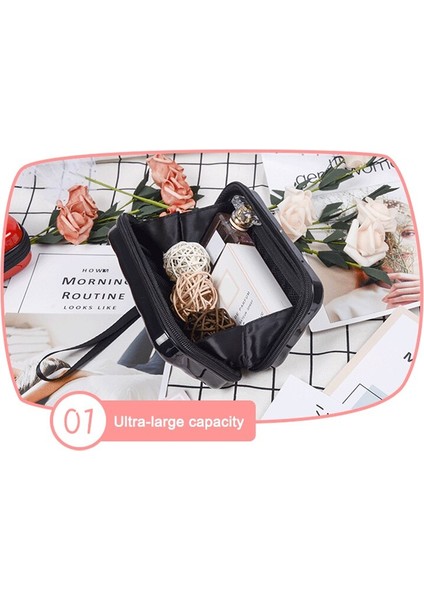 Siyah Taşınabilir Mini Saklama Çantası, Su Geçirmez Aksesuar Çantası, Veri Kablosu Kozmetik Çantası (17.5 cm * 10.5 cm * 7 Cm) (Yurt Dışından) modelleri