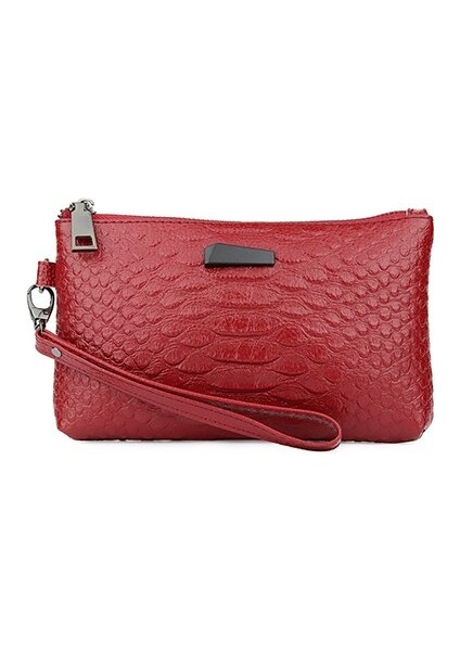 Bordo Timsah Desen Deri Kozmetik Çantası Saklama Çantası Çanta Kadın Debriyaj (20.5 cm * 12 cm * 2 Cm) (Yurt Dışından) fiyatları