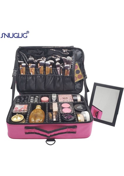 Su Geçirmez Makyaj Çantası Güzellik Tuvalet Makyaj Kılıfı Kadın Taşınabilir Seyahat Kozmetik Kılıf Fırçalar Için Kozmetik Çanta Ayna | Kozmetik Çanta ve davalar (Kırmızı) (Yurt Dışından) fiyatları