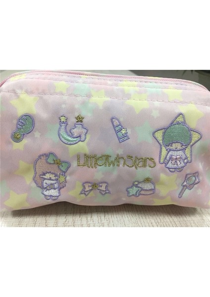Sevimli Pembe Makyaj Çantası Kılıfı Seyahat Kozmetik Çanta Kawaii Karikatür Nakış Makyaj Organizatörler Depolama Vanity Güzellik Kılıf | Kozmetik Çanta ve davalar (Yurt Dışından) fırsatları