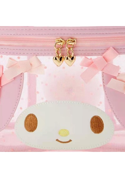 Sevimli Örgü Şeffaf Temizle Makyaj Çantası Makyaj Organizatör Kutusu Kawaii Lolita Pembe Siyah Kozmetik Çantası Güzellik Kılıfı Saklama Kutusu (Yurt Dışından) fırsatları