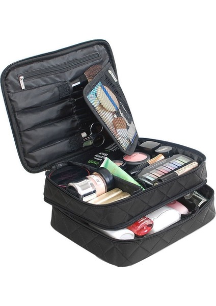 Kozmetik Çantası Ms Büyük Kapasiteli Çift Katmanlı Makyaj Kozmetik Çantası Largecosmetic Çanta (Yurt Dışından)