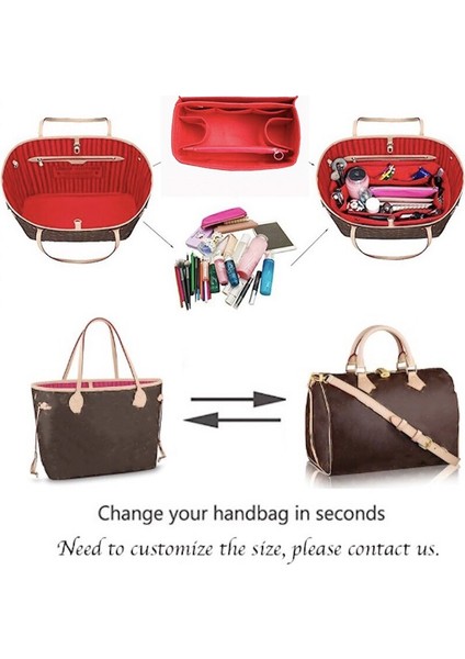 Özelleştirilebilir Keçe Ekleme Çantası Organizatör Çanta Çanta Çanta Çanta Organizatör (W / Çıkarılabilir Zip Cebi) Kozmetik Çanta ve davalar (Yurt Dışından) fırsatları