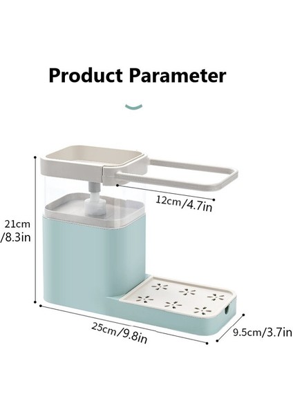 Sünger Pompa Dağıtıcı Sünger Tutucu Temizleme Sıvı Dağıtıcı Konteyner Manuel Basın Sabun Organizatör Mutfak Temizleyici Aracı | Sıvı Sabunlukları (Mavi) (Yurt Dışından)