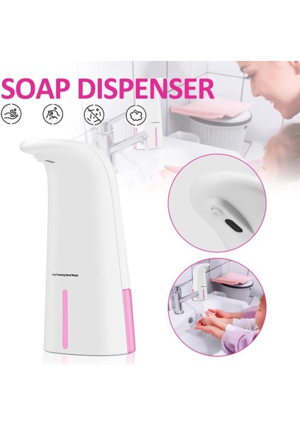Otomatik Dokunmatik Algılama Sabun Sıvı Makinesi Sensörü Dokunmaz Sabun Dağıtıcı Pembe Ev Mutfak 250 ml Banyo Aksesuarları | Sıvı Sabun Dağıtıcılar (Yurt Dışından)