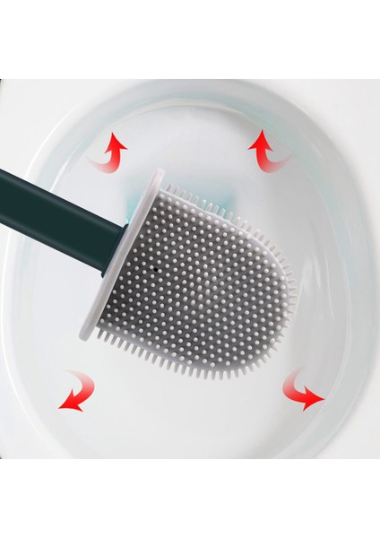 Silikon Tuvalet Fırçası Kauçuk Kafa Tutucu Yaratıcı Temizleme Fırçası ile Taban Ayakta Banyo Temizleme Seti | Tuvalet Fırçası Tutucular (Yurt Dışından)