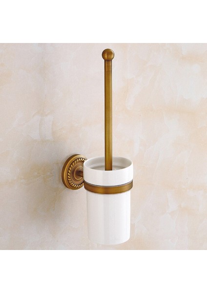 Tuvalet Fırçası Seti Vintage Antik Bakır Kompakt Tuvalet Fırçası ile Tutucu Klozet Kase Fırça Kiti Otel Banyo Ev | Tuvalet Fırçası Tutucular (Yurt Dışından)